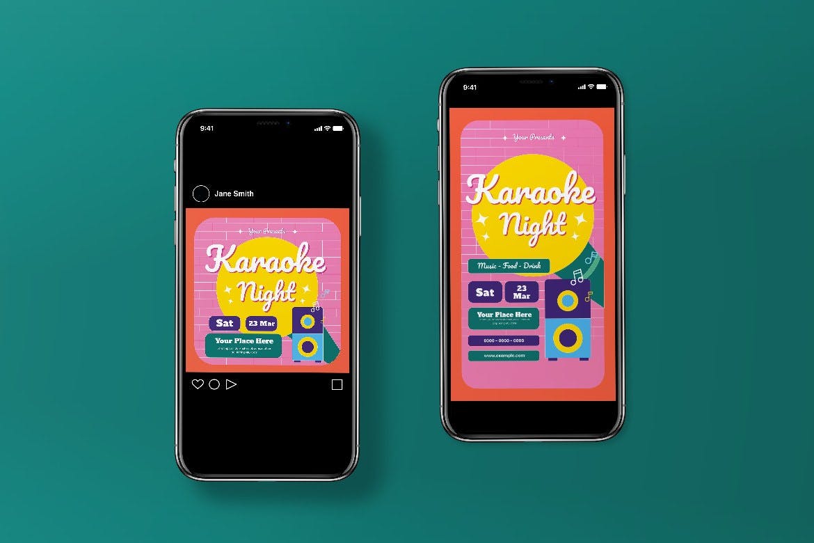 卡拉OK活动传单模板 Karaoke Flyer Set 设计素材 sucaiwan.com