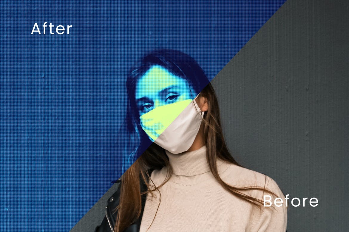 半色调油画照片效果PS图层样式 Halftone Oil Painting Photo Effect 插件预设 sucaiwan.com