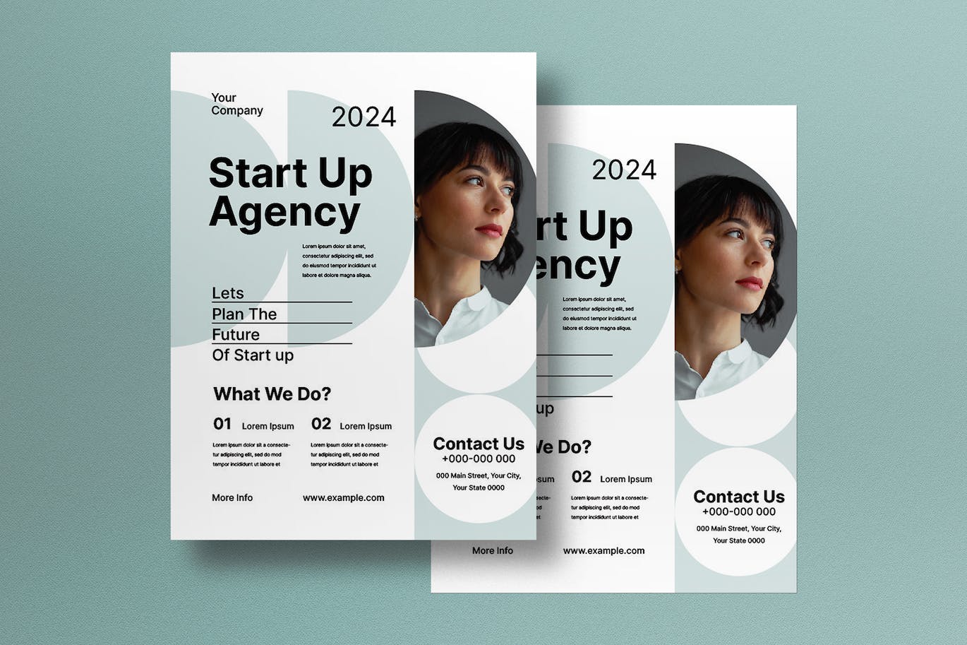白色现代简约风格创业机构传单模板下载 White Modern Minimalist Start Up Agency Flyer 设计素材 sucaiwan.com