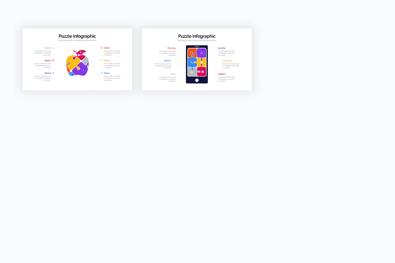 现代教育拼图信息图表设计AI矢量模板 Education Puzzle Illustrator Infographics 幻灯图表 sucaiwan.com