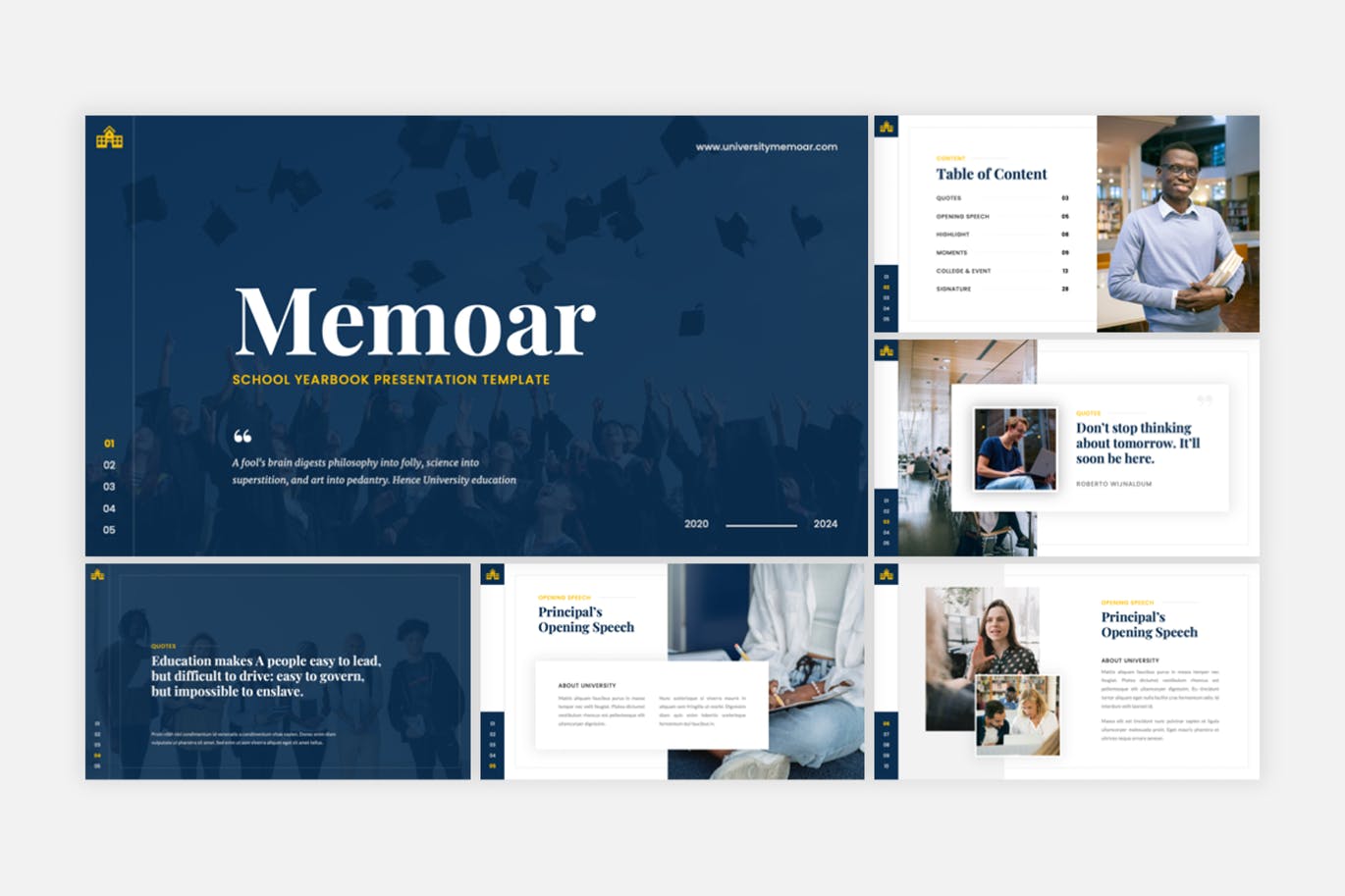 大学&学校PowerPoint演示模板 Memoar – University & School PowerPoint Template 幻灯图表 sucaiwan.com