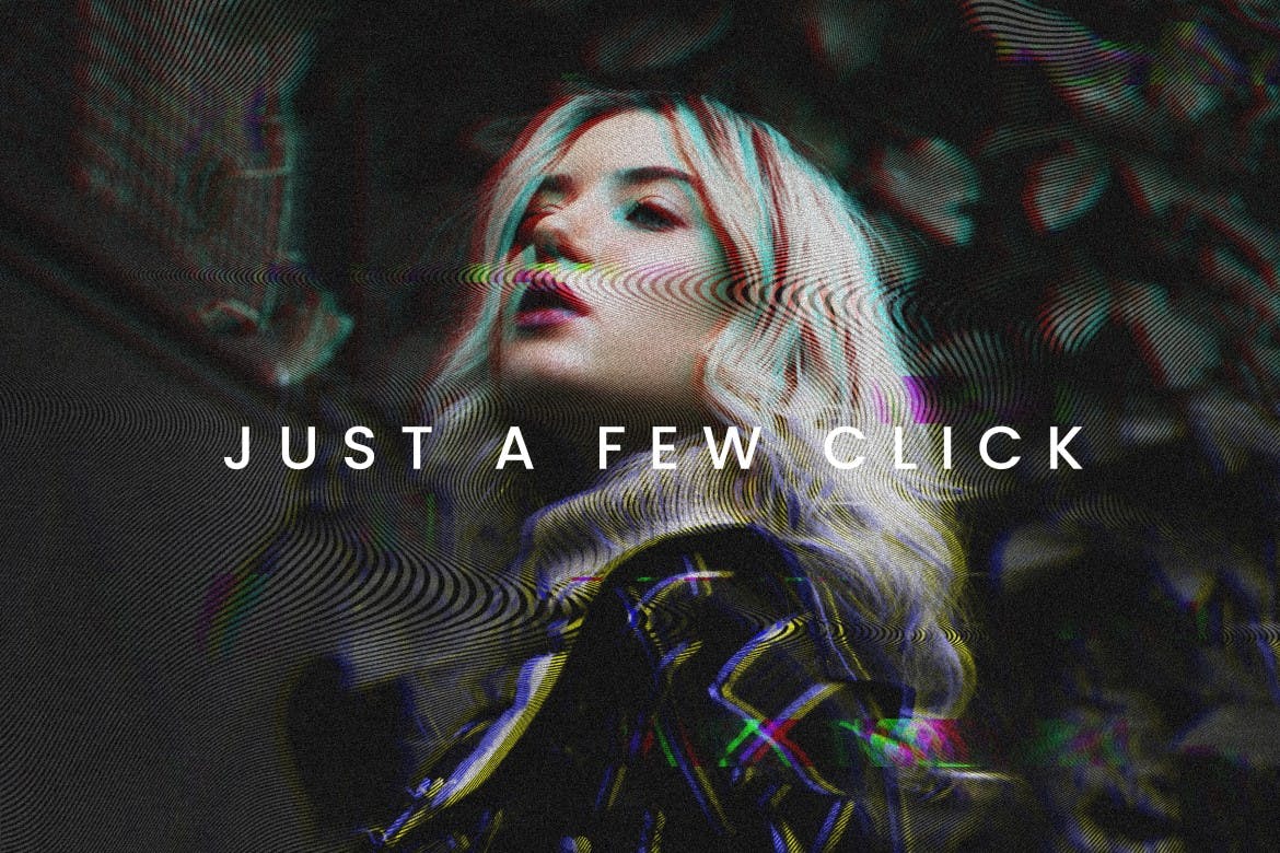 电视故障复古照片效果PS图层样式 Television Glitch Retro Photo Effect 插件预设 sucaiwan.com