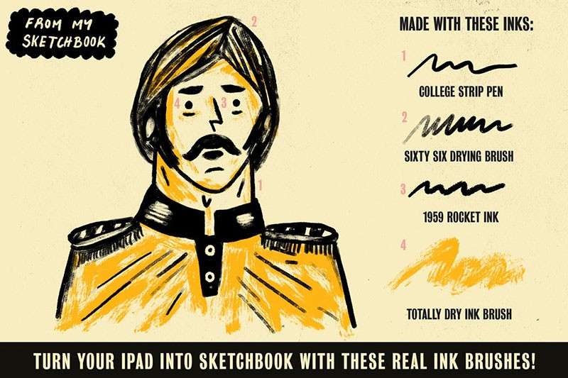 62个油墨效果Procreate画笔 笔刷资源 sucaiwan.com