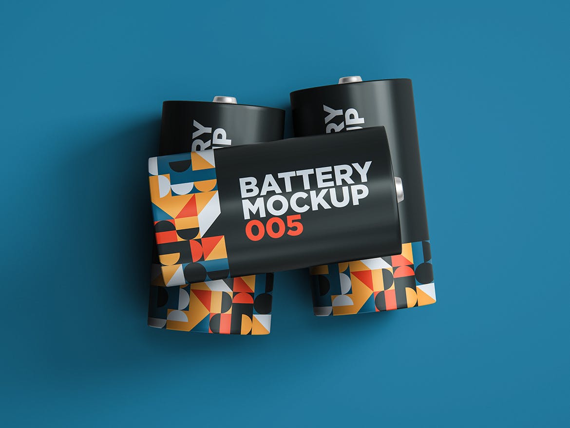 圆形电池包装设计样机v5 Battery Mockup 005 样机素材 sucaiwan.com