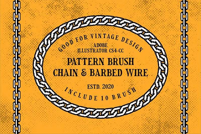 Adobe Illustrator铁链和钢丝网笔刷 笔刷资源 sucaiwan.com