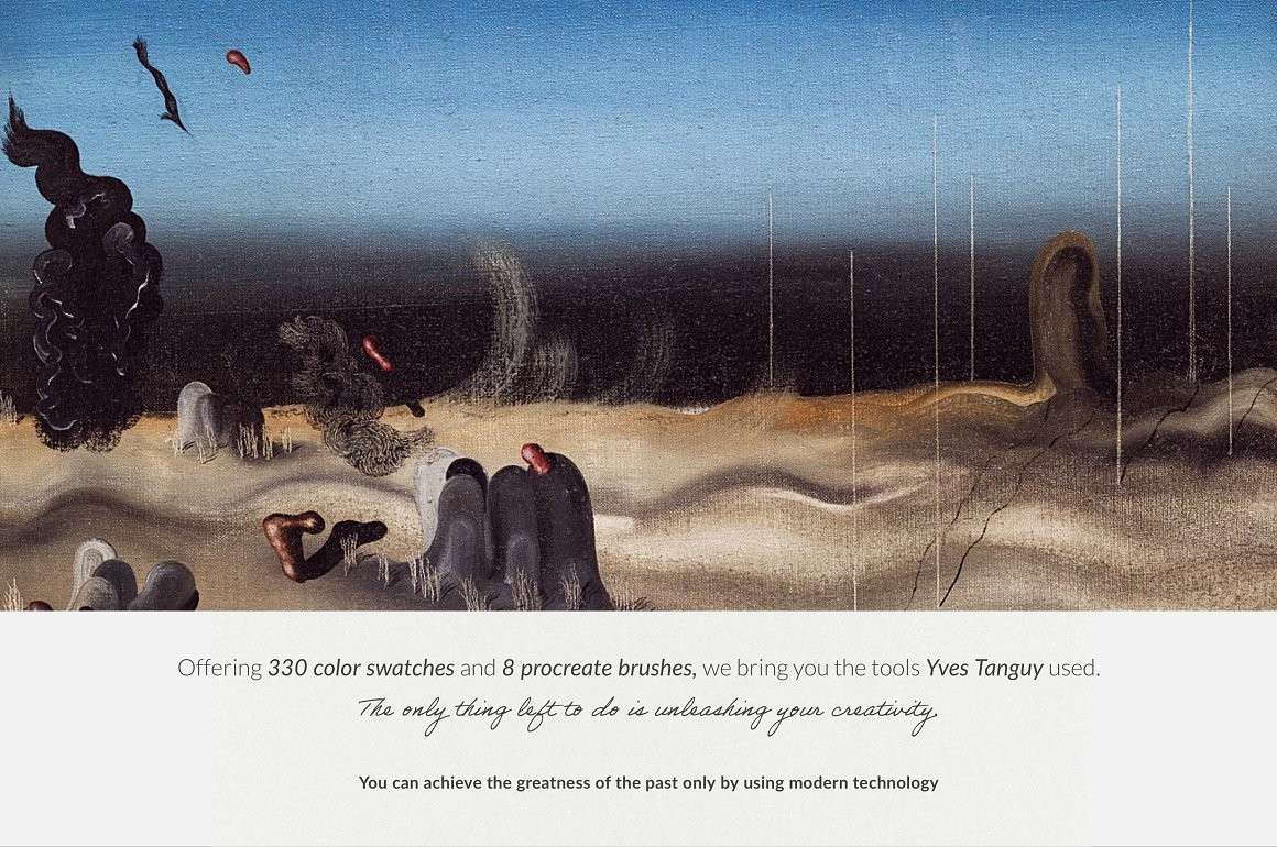 伊夫·唐基（Yves Tanguy）艺术油画Procreate笔刷 笔刷资源 sucaiwan.com