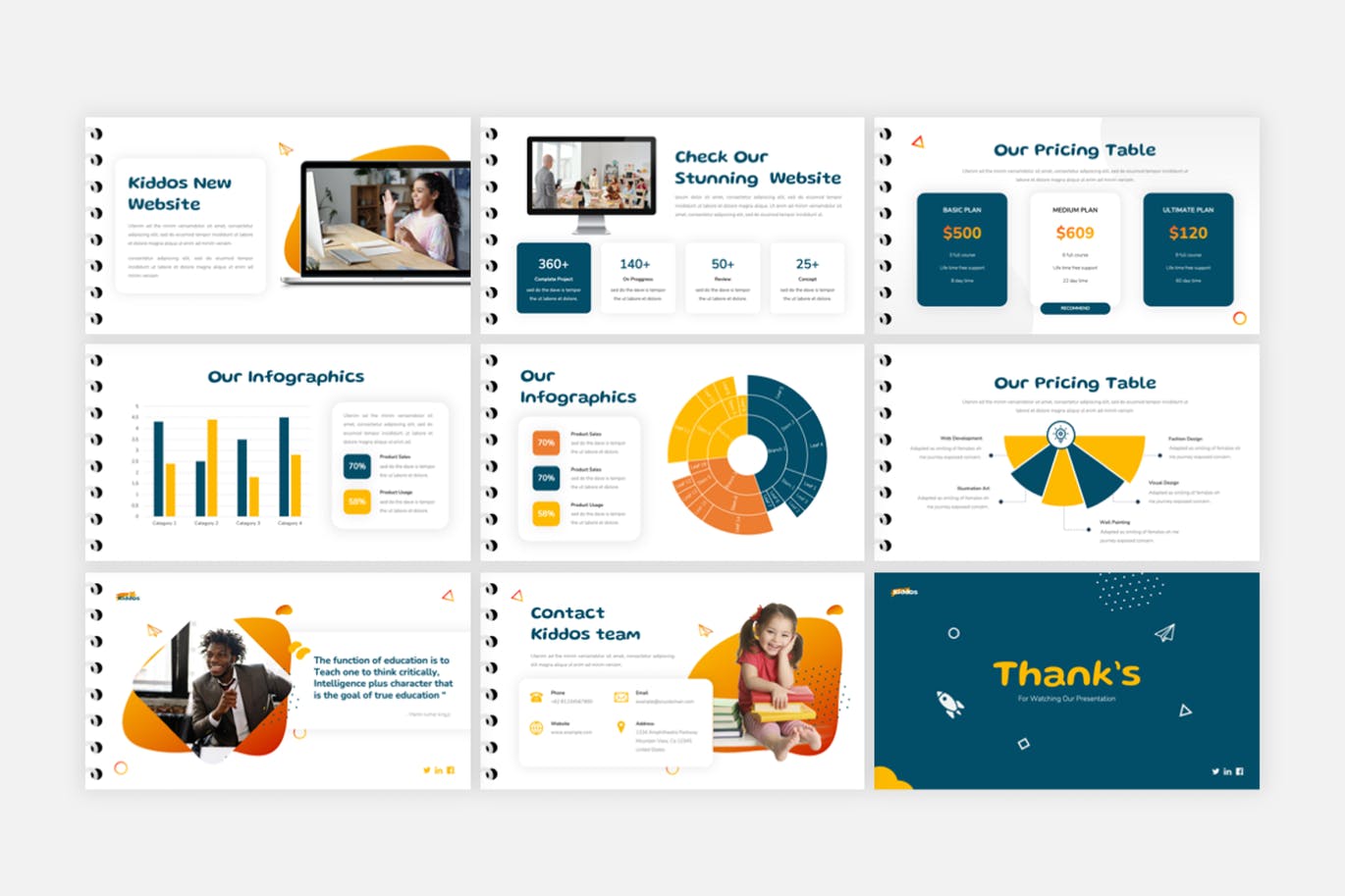 儿童教育学校PPT幻灯片模板 Kiddos – Education School PowerPoint Template 幻灯图表 第3张-素材湾丨精选海外优质设计素材资源 儿童教育学校PPT幻灯片模板 Kiddos – Education School PowerPoint Template 幻灯图表 sucaiwan.com