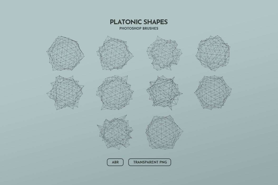 几何粒子网格多边形PS笔刷 笔刷资源 sucaiwan.com