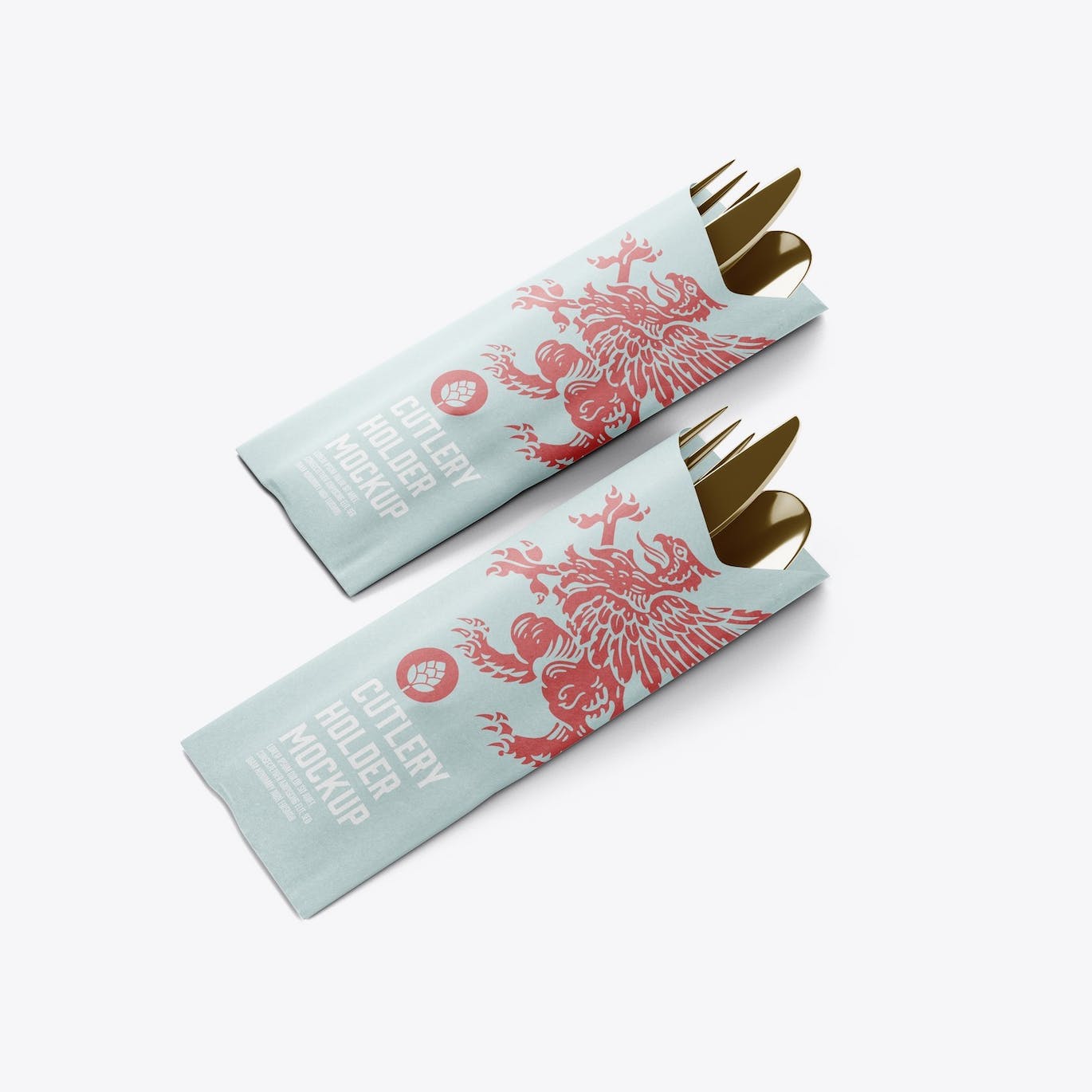 餐具套餐纸袋包装设计样机 Set Cutlery Holders Mockup 样机素材 sucaiwan.com