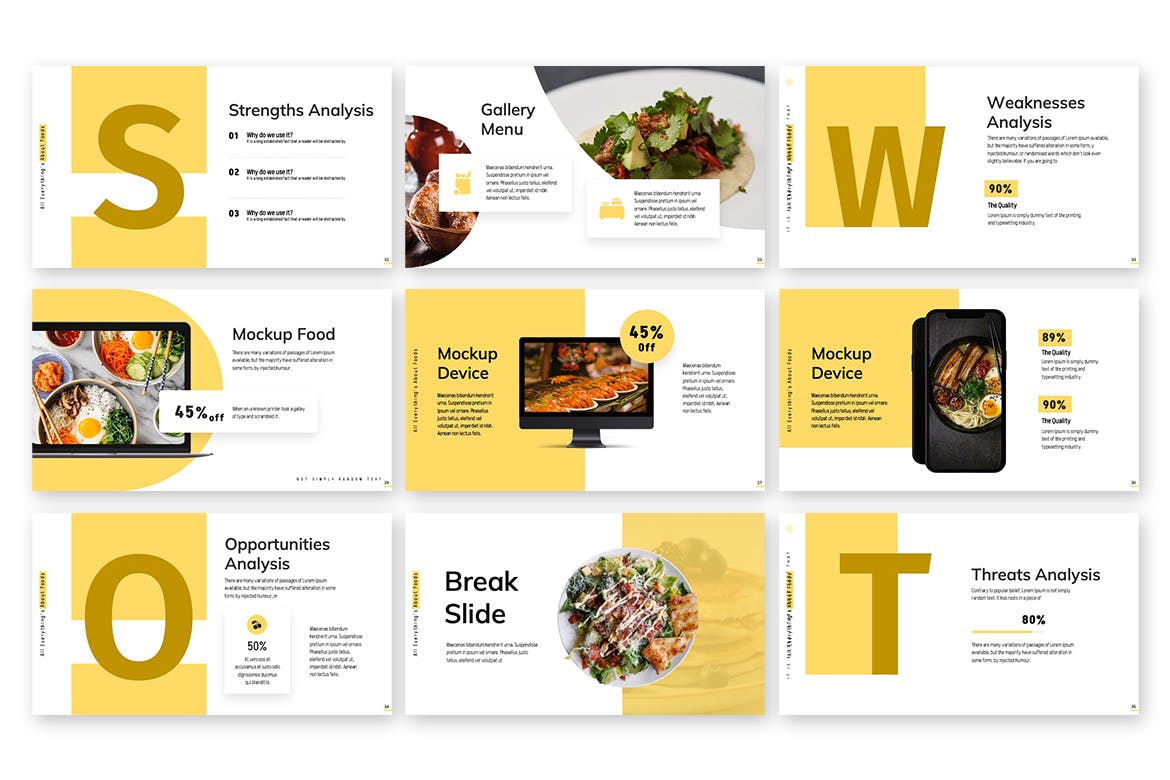 餐厅食品推广PowerPoint演示模板 Foodybee – Powerpoint Template 幻灯图表 sucaiwan.com