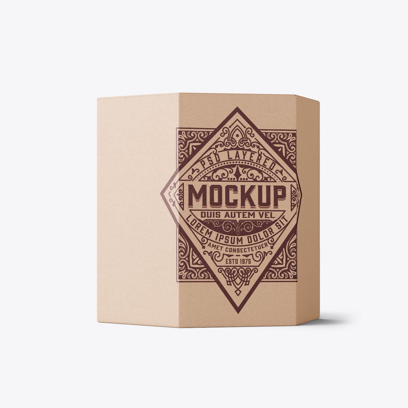 六边形长方体纸盒包装设计样机 Hexagonal Box Mockup 样机素材 sucaiwan.com
