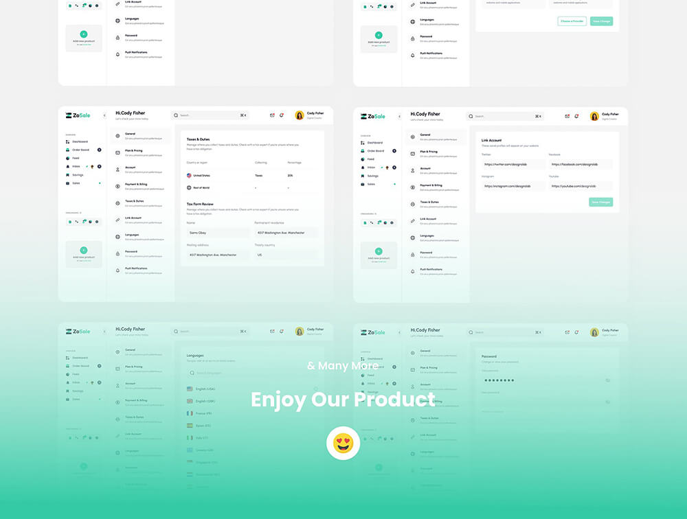 销售分析仪表盘UI设计套件 APP UI sucaiwan.com