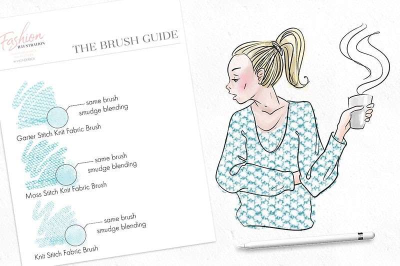 时装插画手绘Procreate笔刷 笔刷资源 sucaiwan.com