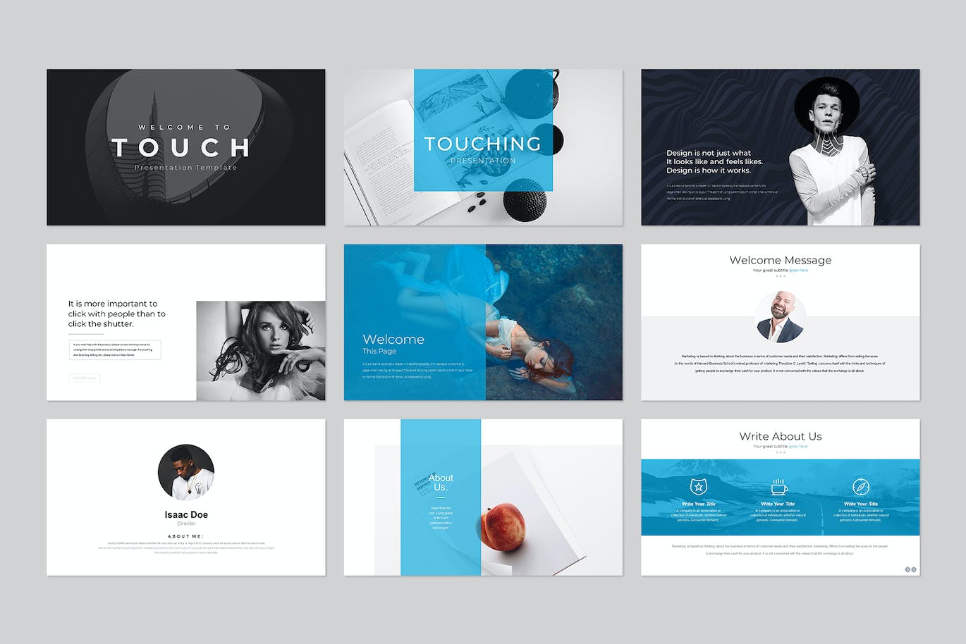 初创企业简介PPT演示幻灯片模板 Touch PowerPoint Template 幻灯图表 sucaiwan.com