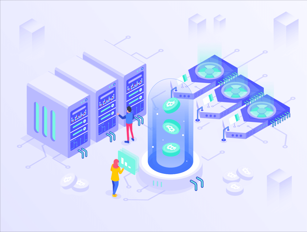 加密货币业务等距插画素材 APP UI sucaiwan.com