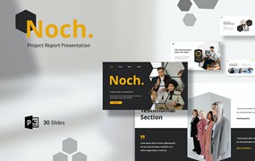 项目报告PPT演示幻灯片模板 Noch – Project Report Presentation PowerPoint
