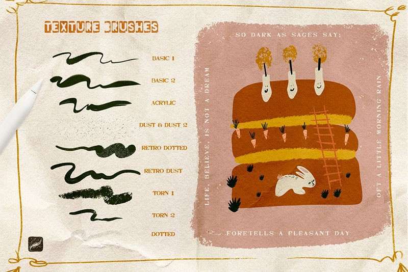 创意抽象插图Procreate笔刷 笔刷资源 sucaiwan.com