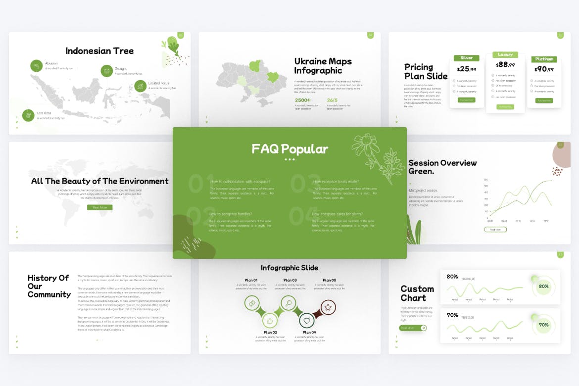 生态环境PPT幻灯片设计模板 Environment Simple PowerPoint Template 幻灯图表 第3张-素材湾丨精选海外优质设计素材资源 生态环境PPT幻灯片设计模板 Environment Simple PowerPoint Template 幻灯图表 sucaiwan.com