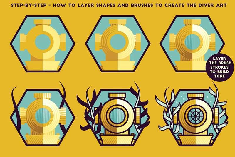 现代木刻版画AI笔刷 笔刷资源 sucaiwan.com