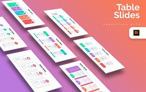 套餐表单幻灯片信息图表设计AI矢量模板 Business Table Slides Illustrator Infographics