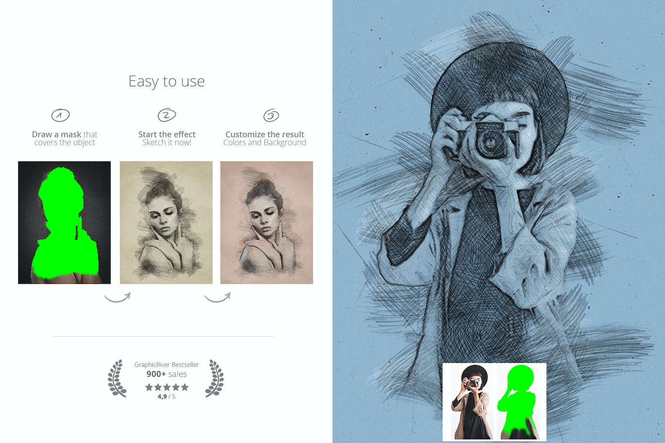 素描FX-照片效果PS插件 Sketch FX – Photo Effect Plugin 插件预设 sucaiwan.com