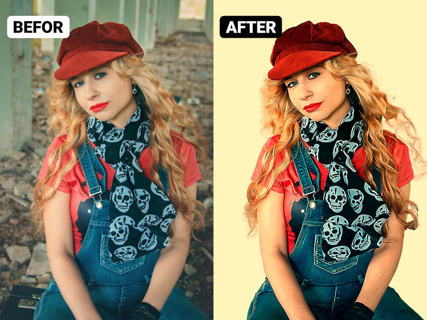 卡通照片效果PS动作 Cartoon Photo Effect Action 插件预设 sucaiwan.com