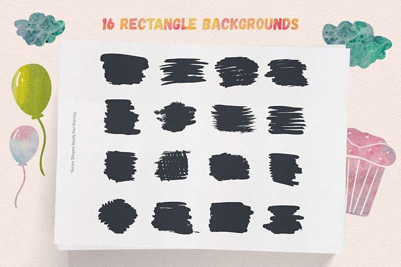 水彩墨迹艺术效果AI+PS笔刷套件 笔刷资源 sucaiwan.com