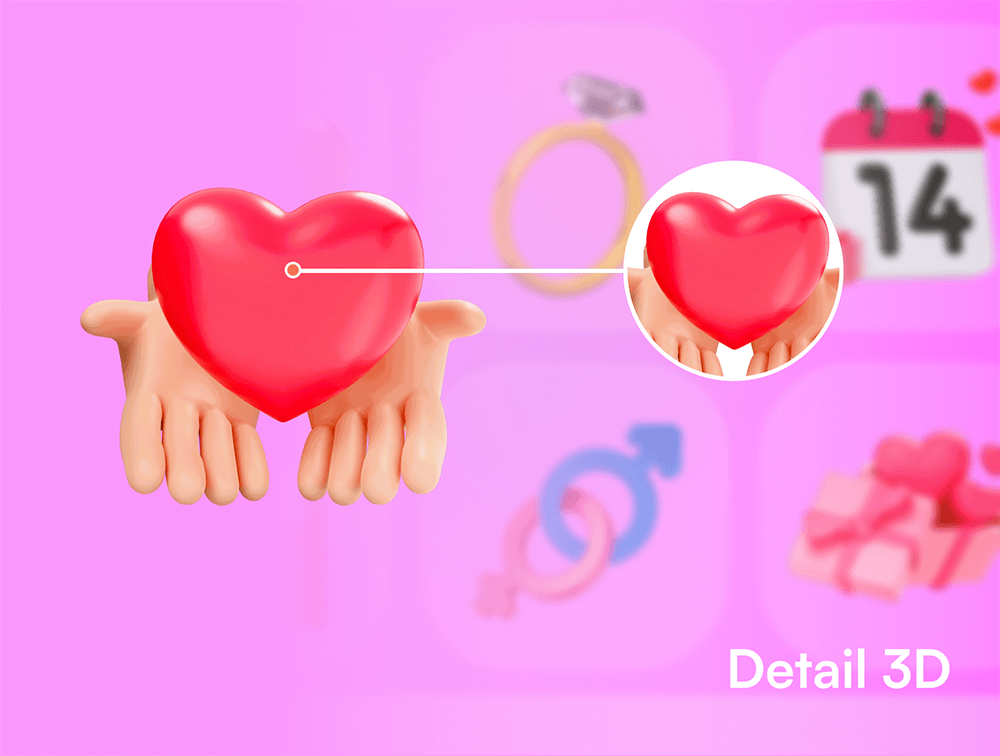 情人节3D图标 图标素材 sucaiwan.com