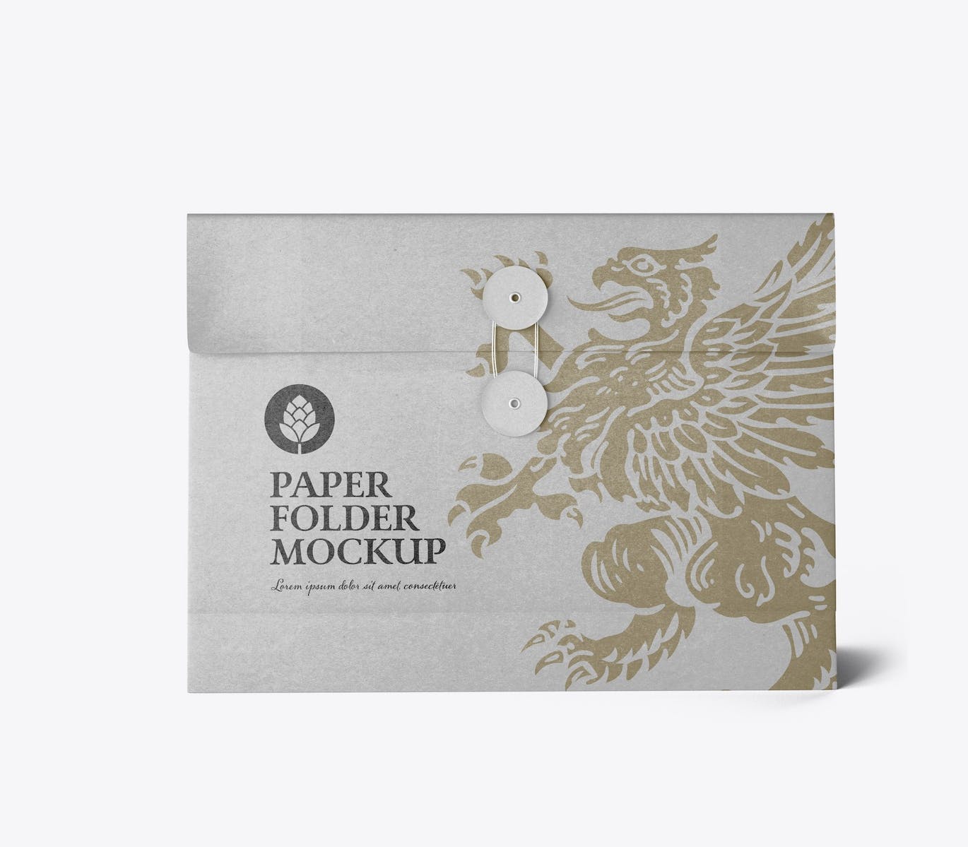 绕绳纸文件袋夹设计样机 Kraft Folder with Bow mockup 样机素材 sucaiwan.com