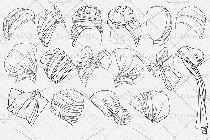 40个女性头饰Procreate笔刷 笔刷资源 sucaiwan.com