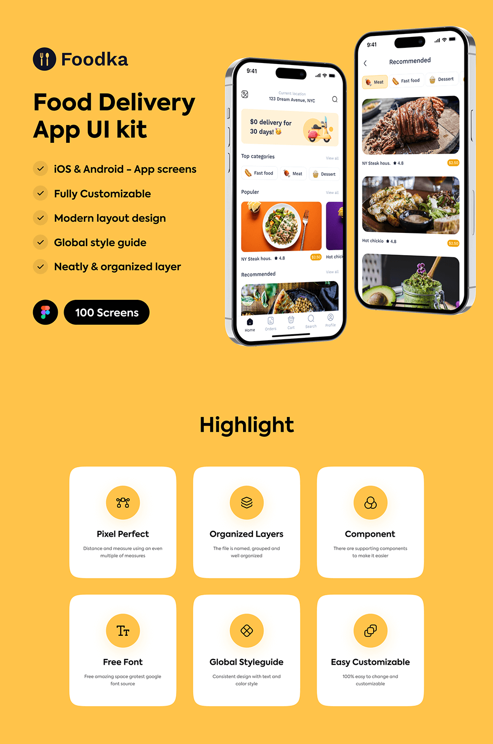 送餐应用程序UI套件 APP UI sucaiwan.com