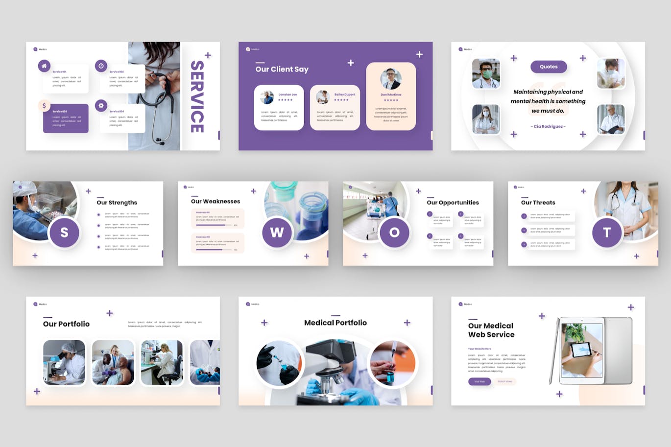 现代医疗保健PPT模板下载 Medico – Modern Healthcare Powerpoint Template 幻灯图表 sucaiwan.com