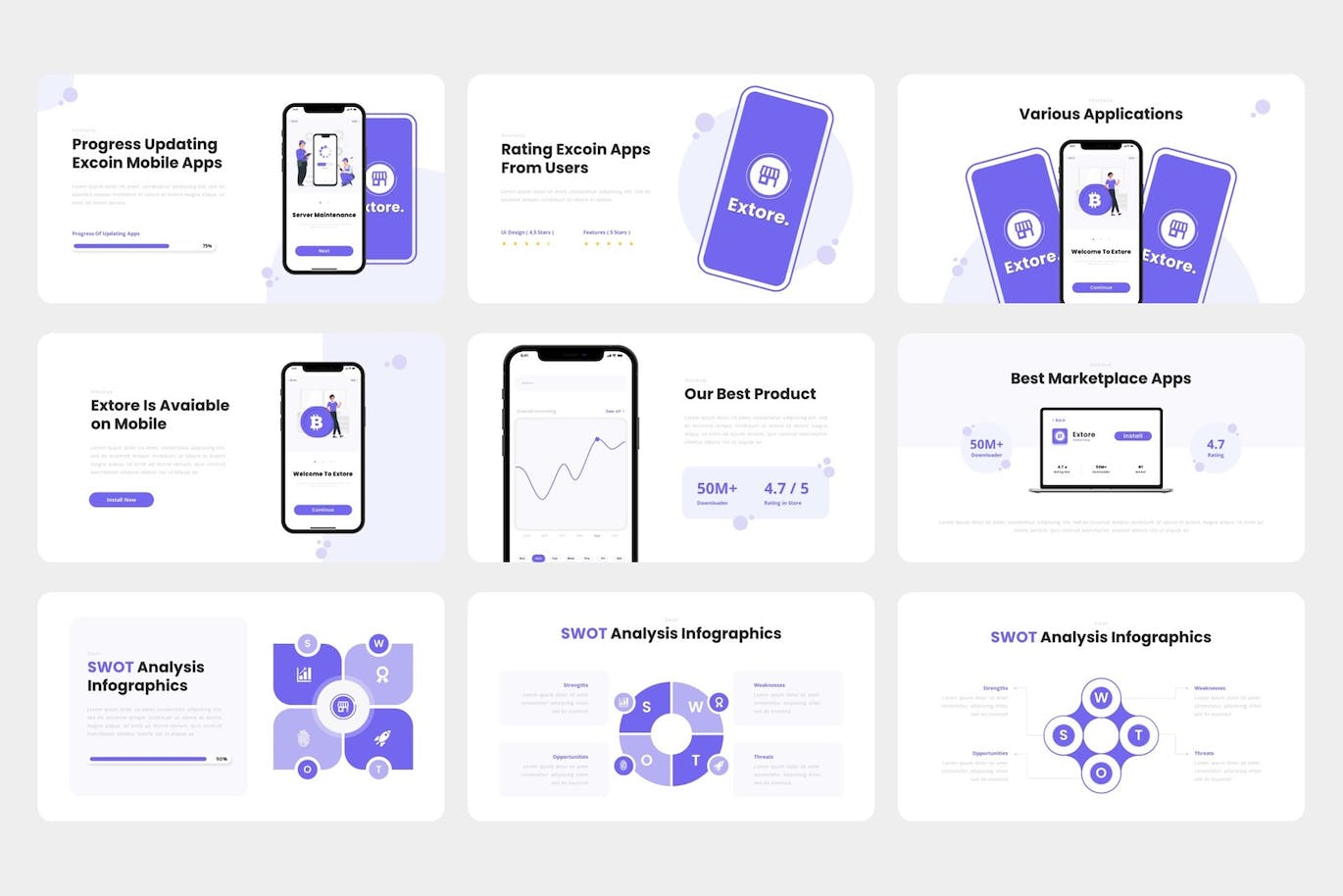 移动应用和SAAS推广Powerpoint模板下载 Extore – Mobile App & SAAS PowerPoint Template 幻灯图表 第2张-素材湾丨精选海外优质设计素材资源 移动应用和SAAS推广Powerpoint模板下载 Extore – Mobile App & SAAS PowerPoint Template 幻灯图表 sucaiwan.com