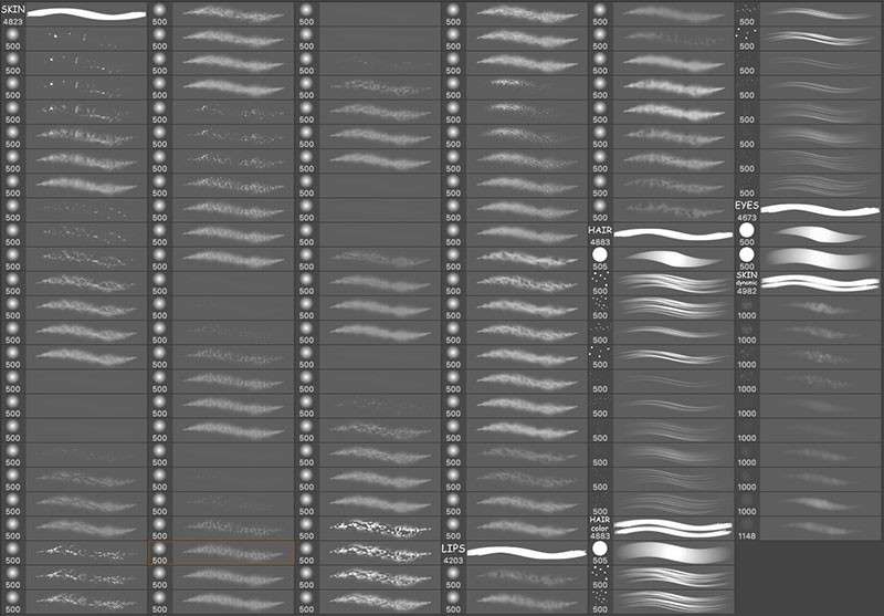 人像皮肤纹理PS笔刷 笔刷资源 sucaiwan.com