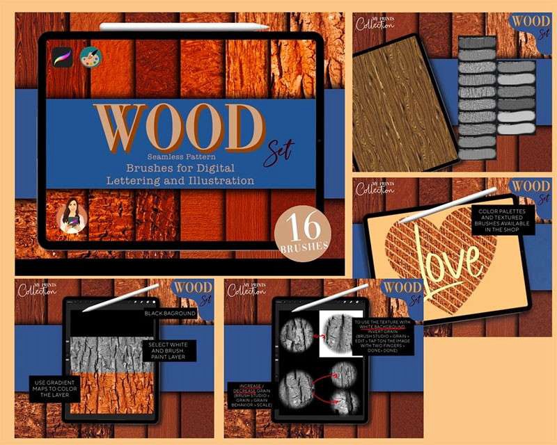 626个Procreate真实质感纹理笔刷套装 笔刷资源 sucaiwan.com