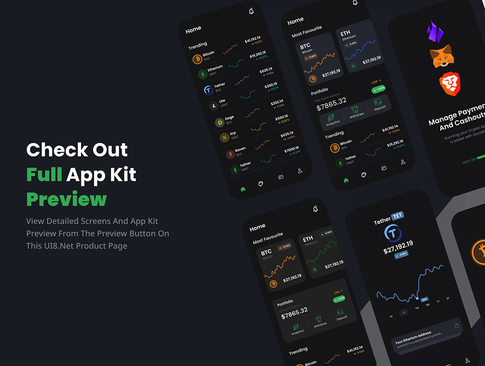加密钱包应用程序UI套件 APP UI sucaiwan.com