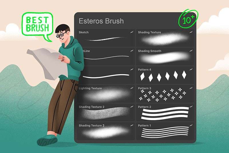 扁平人物形象设计Procreate笔刷 笔刷资源 sucaiwan.com