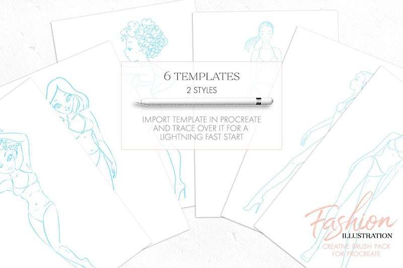 时装插画手绘Procreate笔刷 笔刷资源 sucaiwan.com