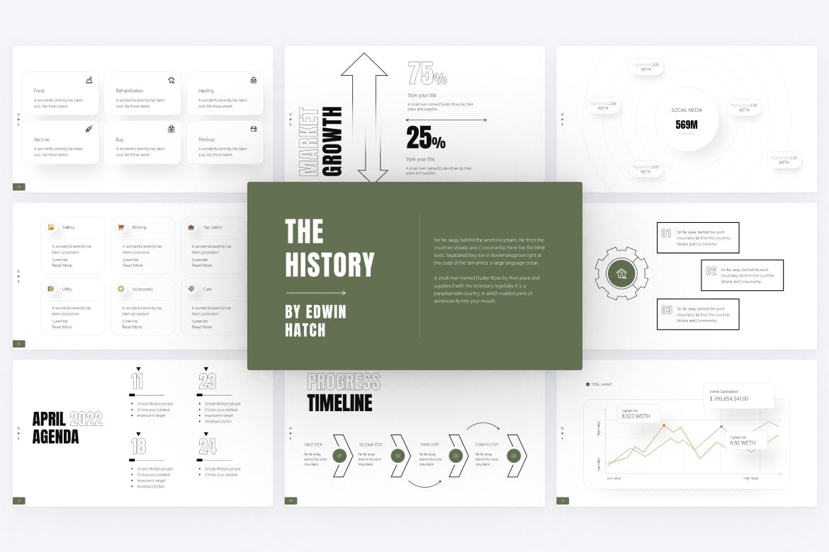 宠物摄影极简主义PPT幻灯片模板下载 Pet Photography Minimalist PowerPoint Template 幻灯图表 sucaiwan.com