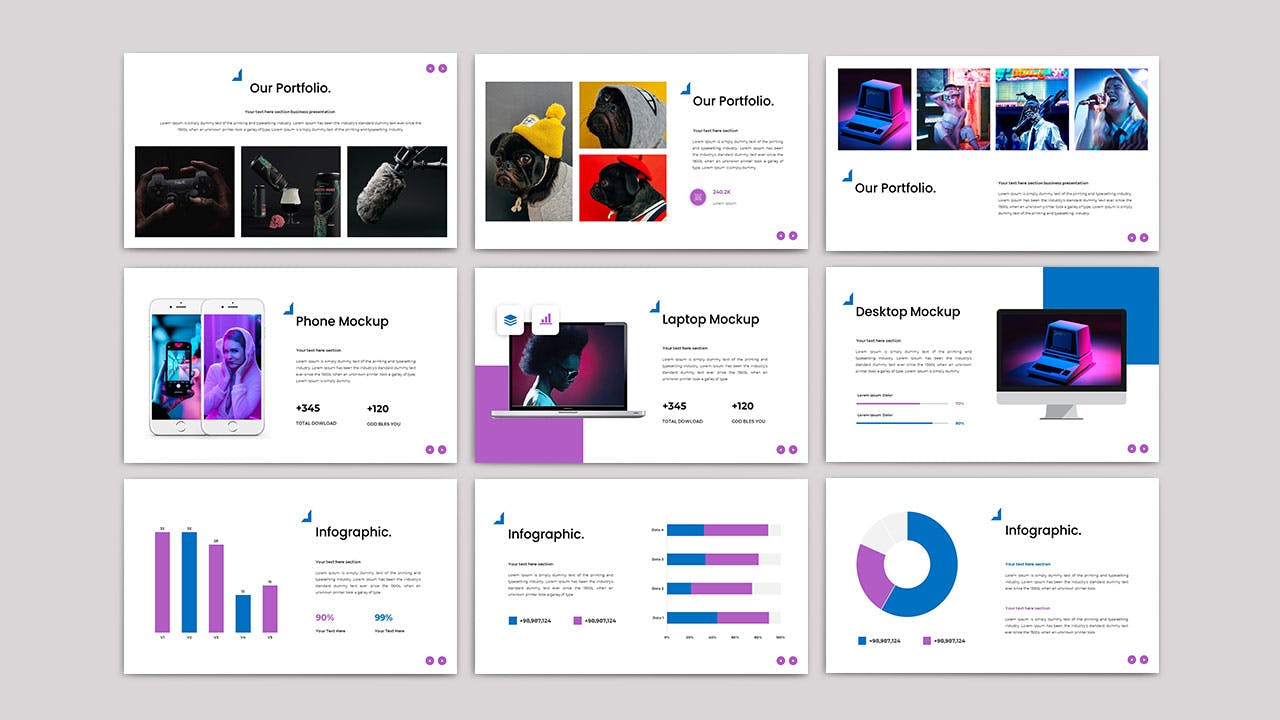 赛博朋克PPT创意模板 CYBERPUNK – Pastel Powerpoint Template 幻灯图表 sucaiwan.com