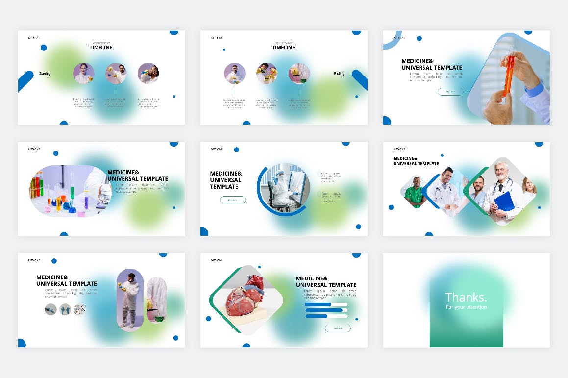 医疗健康多用途幻灯片演示PPT模板 Medical PowerPoint Template 幻灯图表 sucaiwan.com