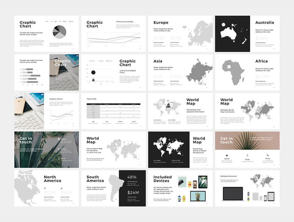 简洁现代的 Keynote演示文稿模板 幻灯图表 sucaiwan.com