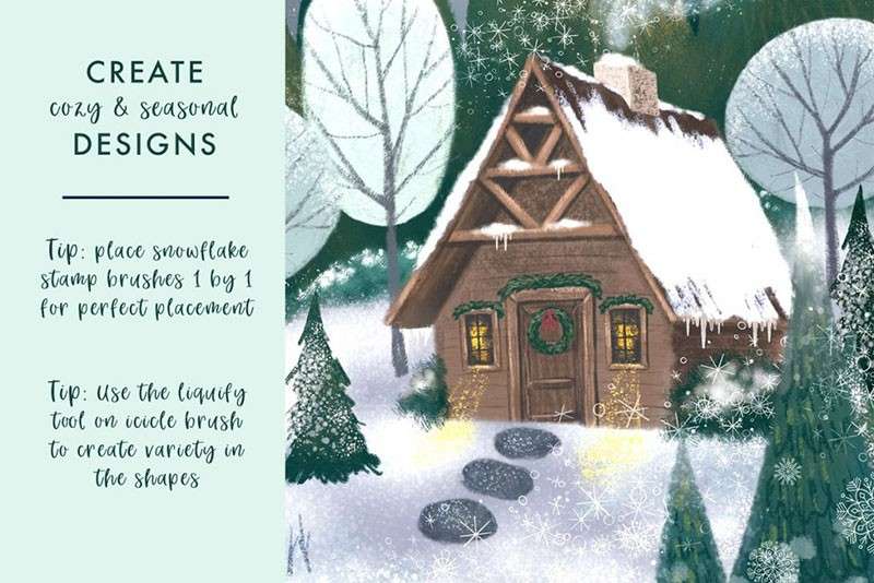 19个雪花飘雪Procreate笔刷 笔刷资源 sucaiwan.com