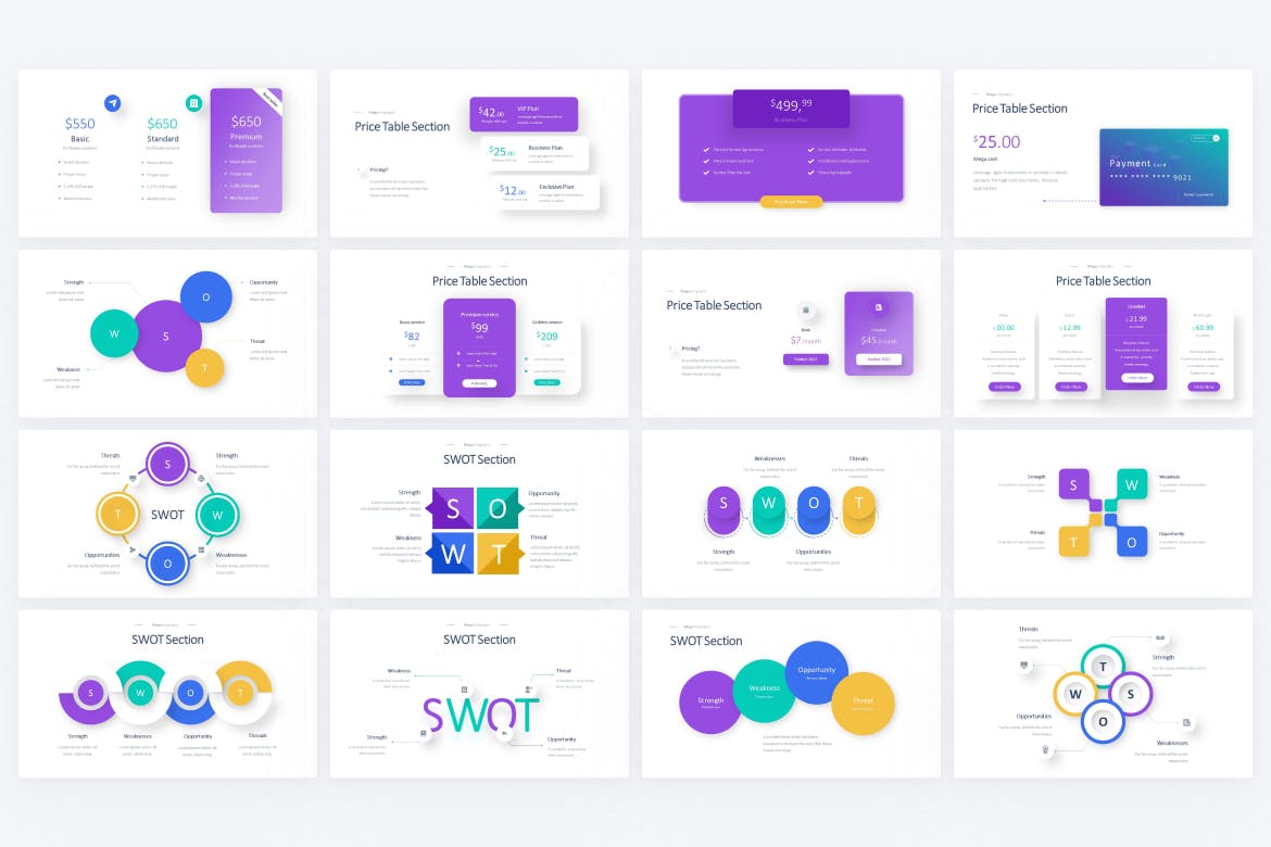 SWOT和价格表信息图表演示PPT模板 SWOT & Price Table Infographic PowerPoint Template 幻灯图表 第2张-素材湾丨精选海外优质设计素材资源 SWOT和价格表信息图表演示PPT模板 SWOT & Price Table Infographic PowerPoint Template 幻灯图表 sucaiwan.com