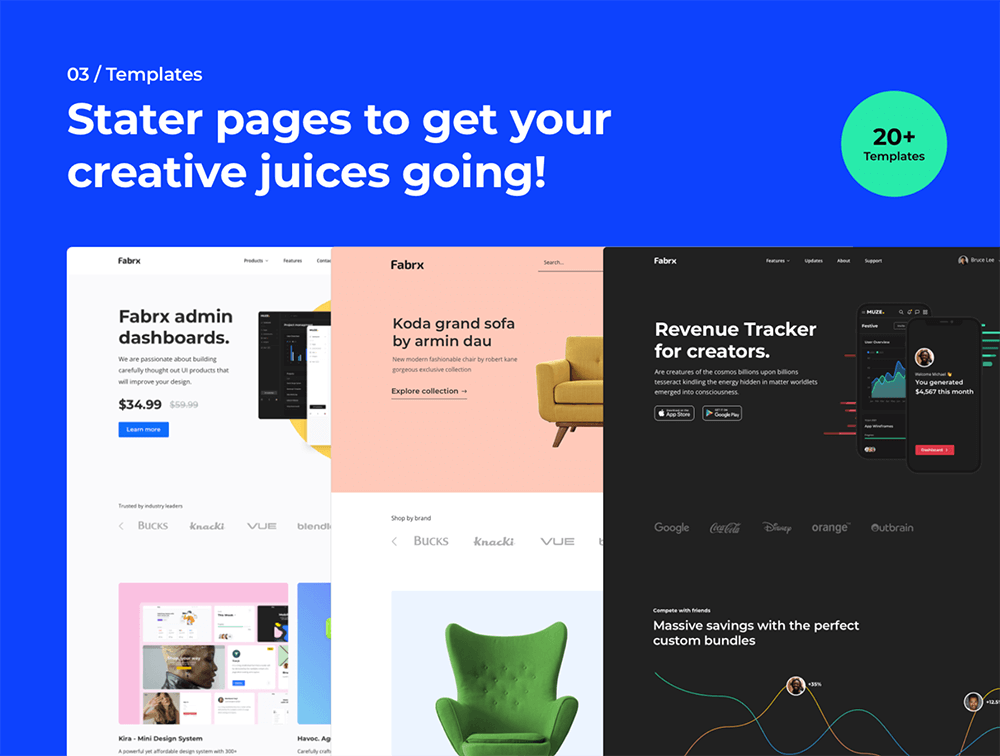 Fabrx网页设计系统模板 APP UI sucaiwan.com
