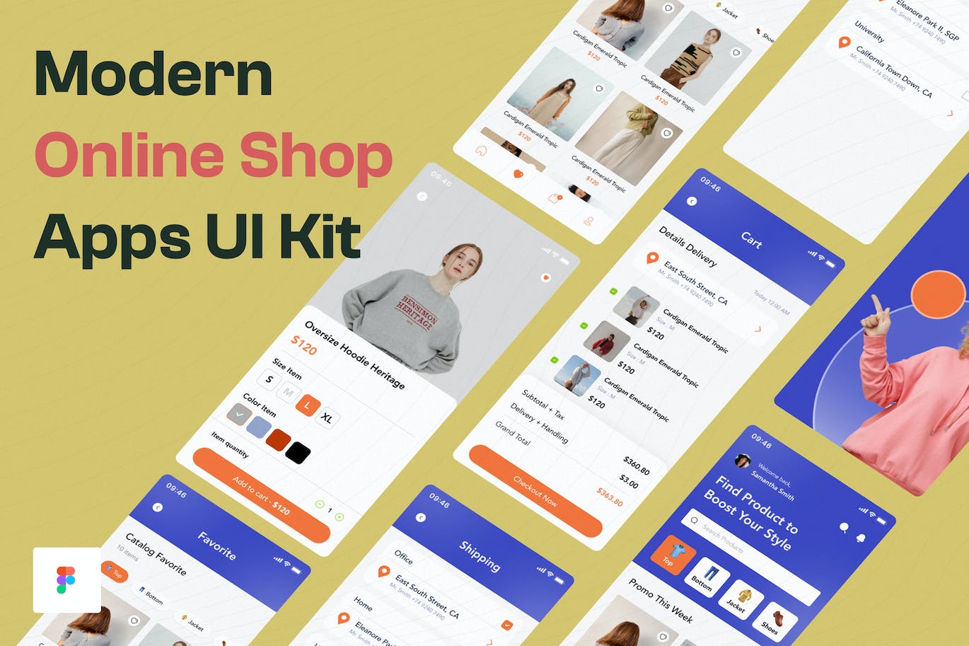 现代网上商店App应用程序UI套件 Modern Online Shop App UI Kit APP UI sucaiwan.com