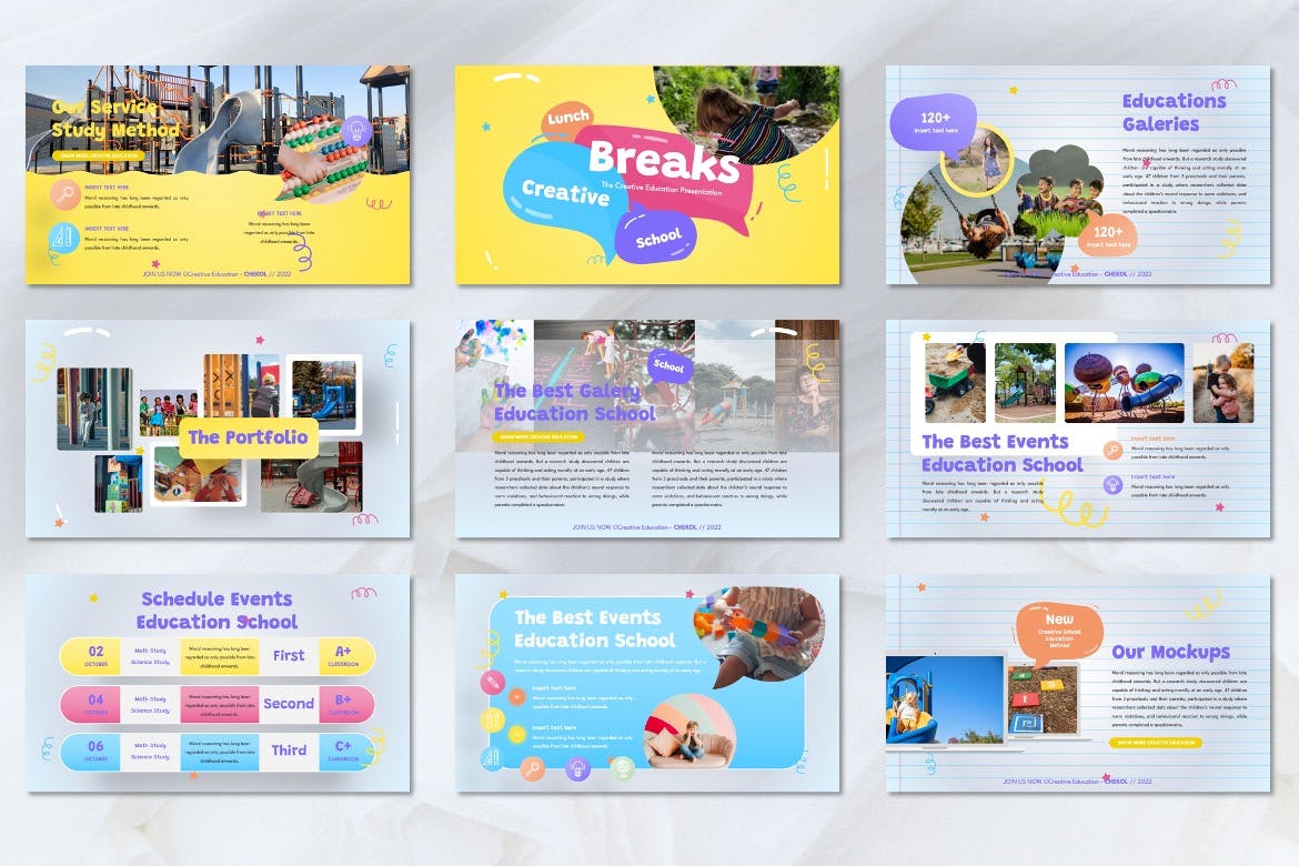 儿童教育创意PPT设计模板 Chekol – Education Creative Powerpoint Template 幻灯图表 sucaiwan.com