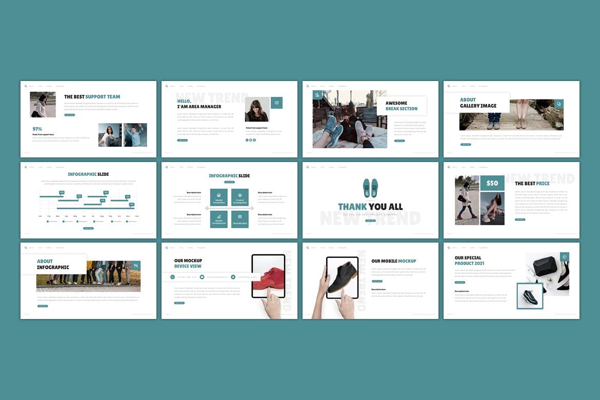 鞋店创意PowerPoint演示模板 Last Of Shoes – Creative Powerpoint Template 幻灯图表 sucaiwan.com