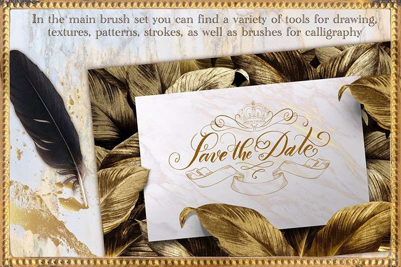 巴洛克艺术字Procreate笔刷套装 笔刷资源 sucaiwan.com