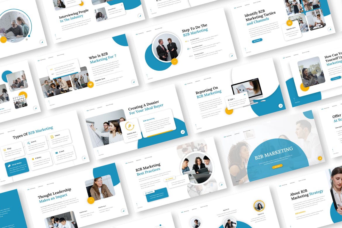 B2B营销业务Powerpoint模板下载 B2B Marketing Powerpoint Presentation Template 幻灯图表 sucaiwan.com